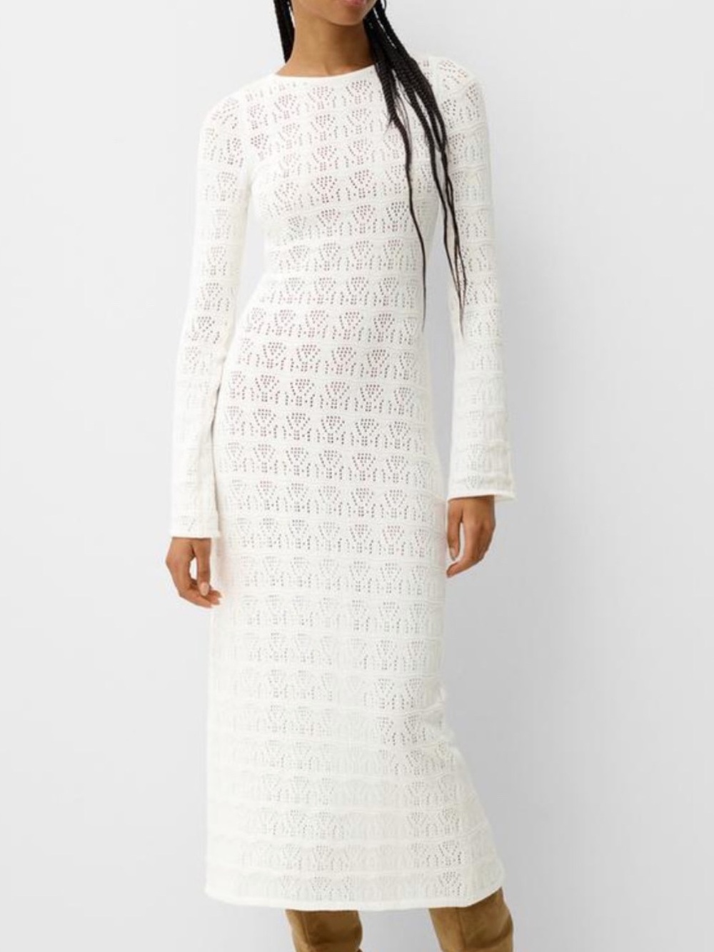 Bershka knit white dress